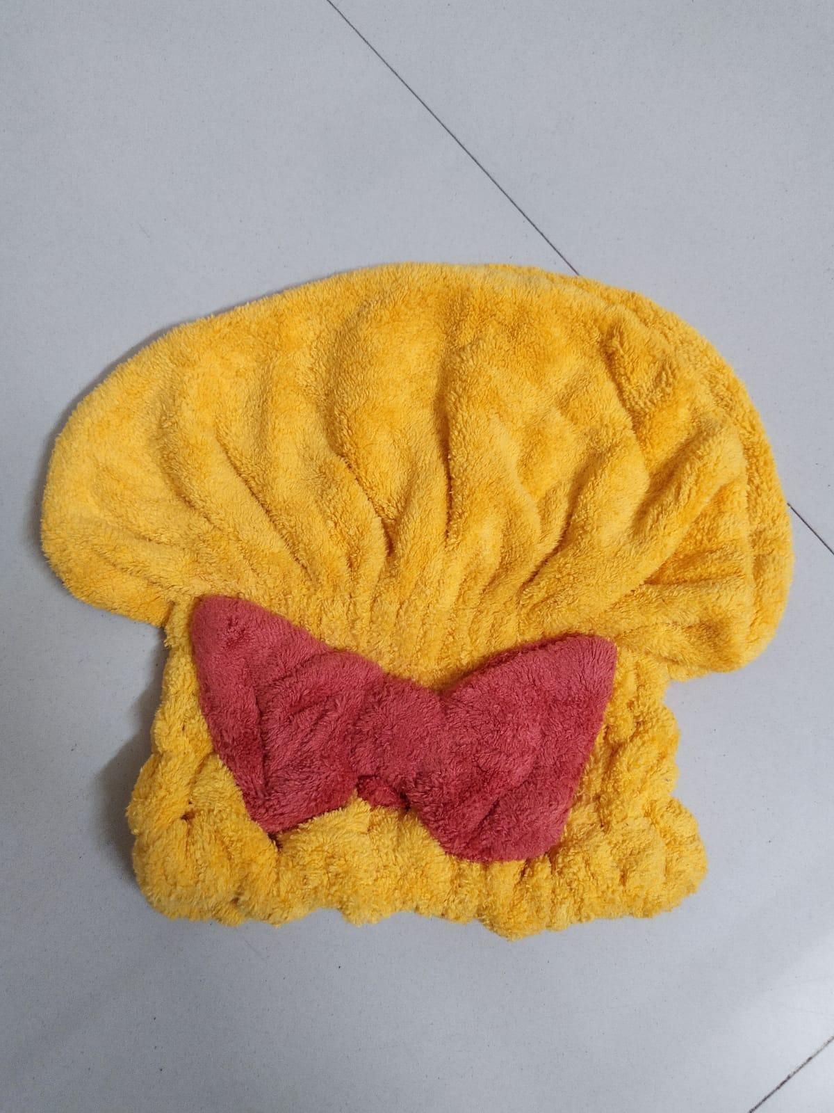 Super Absorbent Microfiber Hair Towel Wrap with Cute Bow-Knot